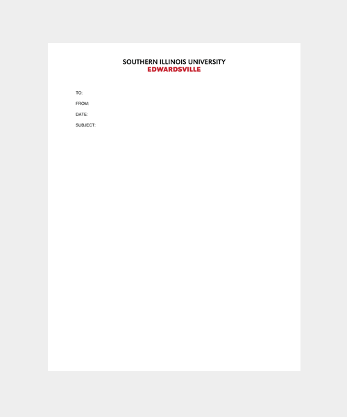 Memo template with university signature line