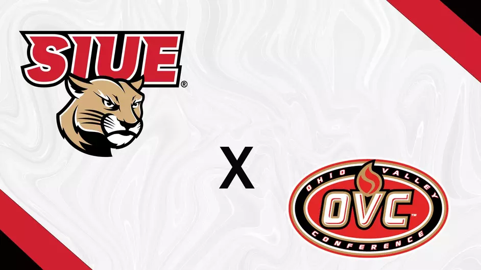 Graphic of SIUE Cougar logo and OVC Logo